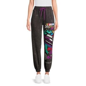 NASCAR Joggers Sweatpants  Women Juniors elasticized waist drawstring XXXL Gray